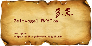 Zeitvogel Réka névjegykártya